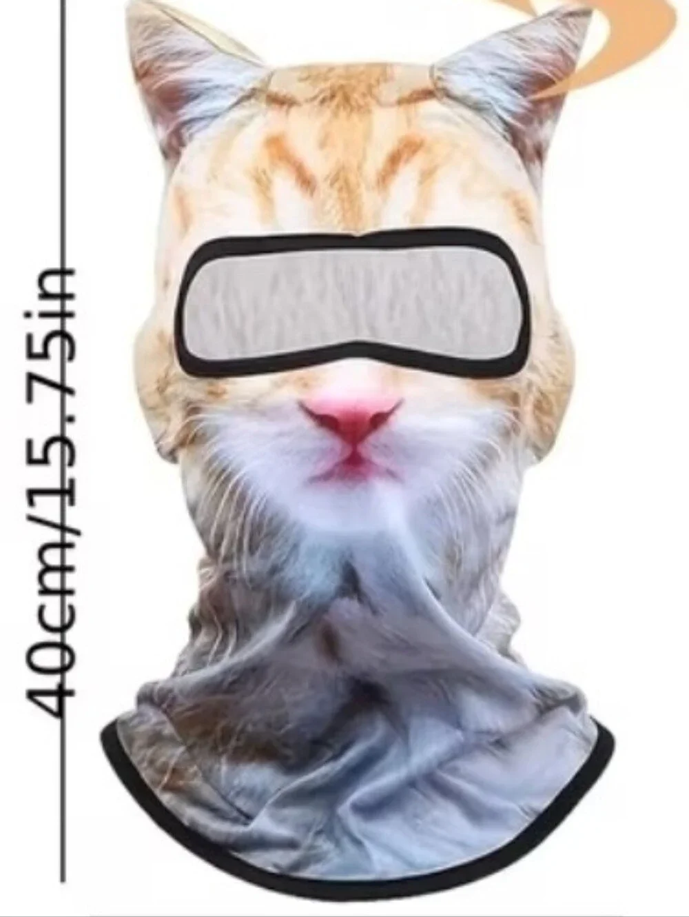 Cat Face Balaclava Mask in Orange and White - Novelty Face Mask